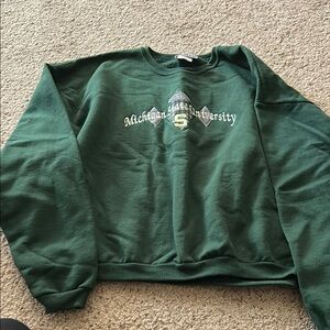 Michigan State University Green Sweater Vintage